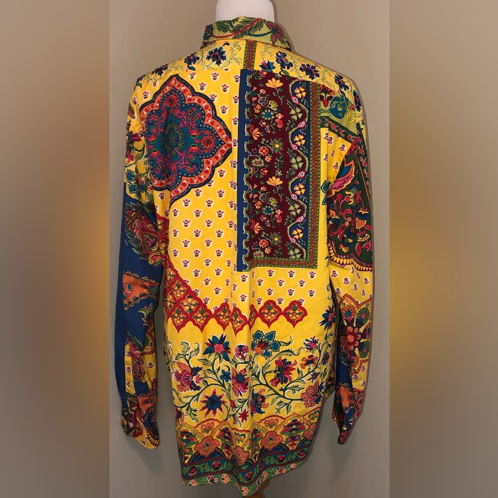 Ralph Lauren Vintage 90’s MultiColor Paisley Floral Button Down Shirt,Size-XL - Picture 3 of 16